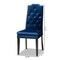Baxton Studio Dylin Blue Velvet Upholstered Button Tufted Wood Dining Chair, PK2 155-9300 - alternate 3